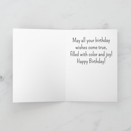 Rainbow Wishes Birthday Magic! Feestdagen Kaart (Binnen)