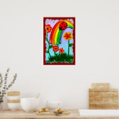 Rainbow Wishes Nursery Childs Art Poster (Keuken)