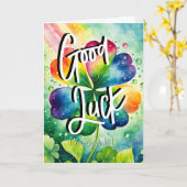 Rainbow Wishes: Succes met dit examen! Kaart (Gele Bloem)