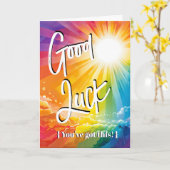 Rainbow Wishes: Succes met dit examen! Kaart (Gele Bloem)