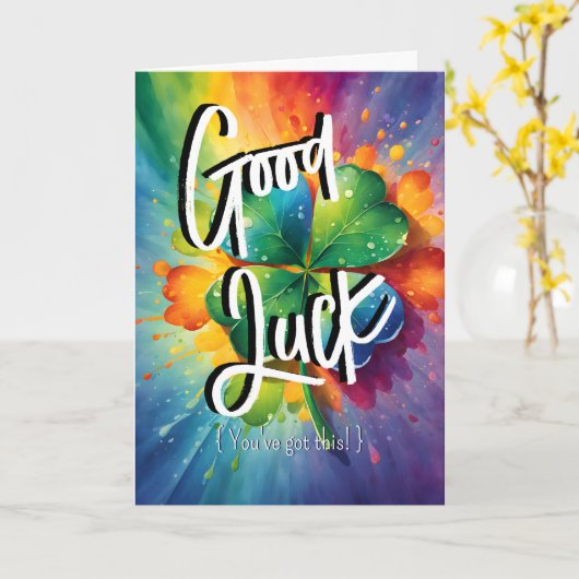 Rainbow Wishes: Succes met dit examen! Kaart (Gele Bloem)