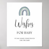 Rainbow Wishes voor Baby shower Sign Poster (Voorkant)