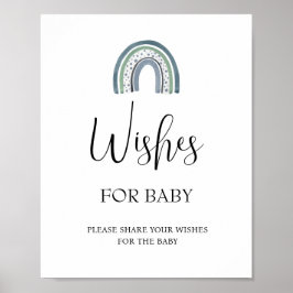 Rainbow Wishes voor Baby shower Sign Poster