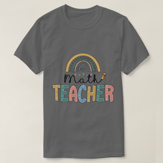 Rainbow Wiskunde Docent Kinder Terug naar School T-shirt (Design voorkant)