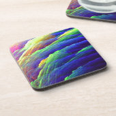 Rainbow Wispy Feather Mountains Onderzetter Set va (Linkerzijde)