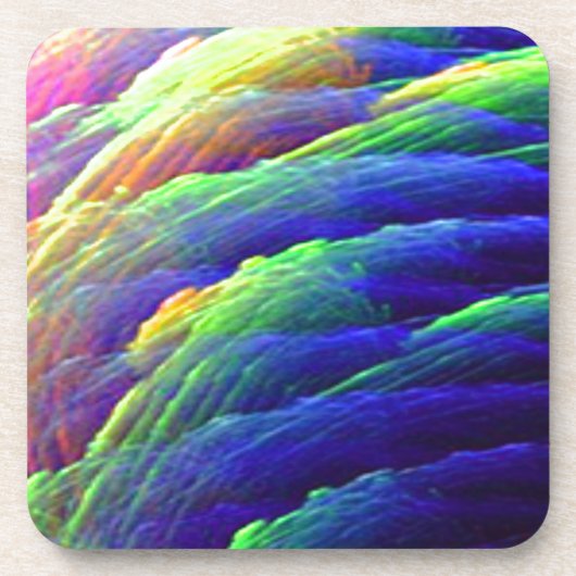 Rainbow Wispy Feather Mountains Onderzetter Set va (Voorkant)