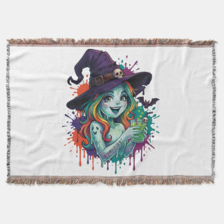Rainbow Witch – Spooky & Colorful Magic Deken