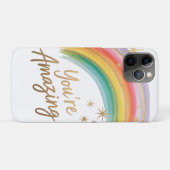 Rainbow with Gold Glitter and "You're Amazing"Text Case-Mate iPhone Case (Achterkant (horizontaal))