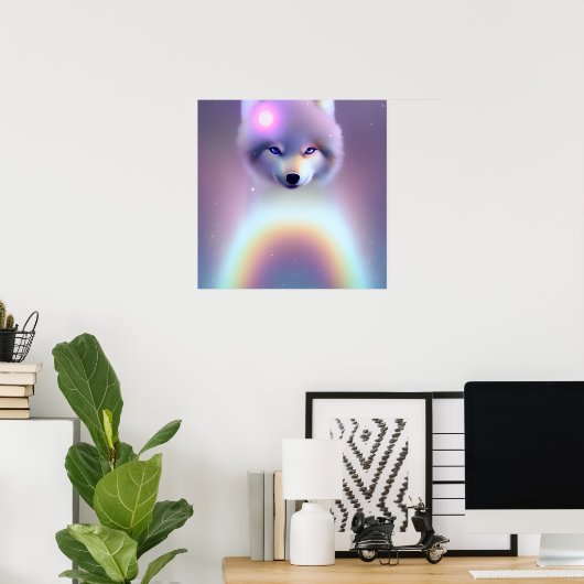 Rainbow Wolf Baby Poster (Thuiskantoor)