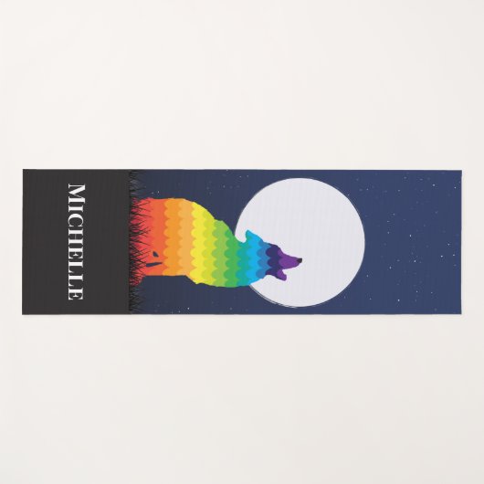 Rainbow Wolf en Moon Specialized Yoga Mat (Voorkant (horizontaal))