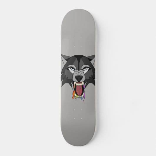 Rainbow Wolf Persoonlijk Skateboard (Voorkant)