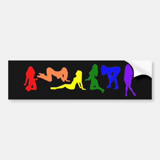 Rainbow Women gay pride Bumpersticker (Voorkant)