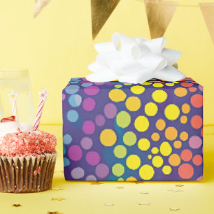 Rainbow Wonky Polka Dots Cadeaupapier