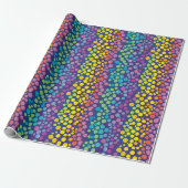 Rainbow Wonky Polka Dots Cadeaupapier (Uitgerold)