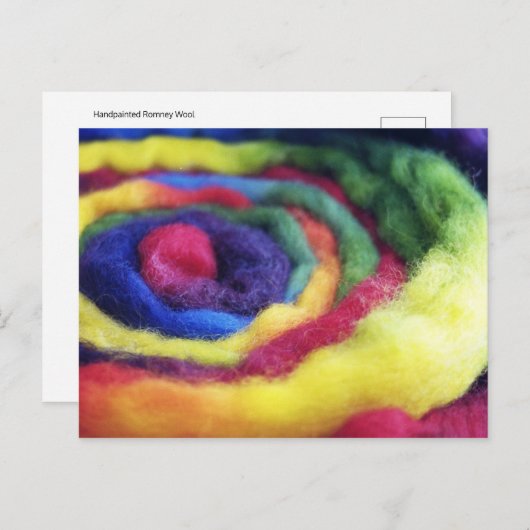 Rainbow Wool Handspun Fotografie Briefkaart (Voorkant / Achterkant)
