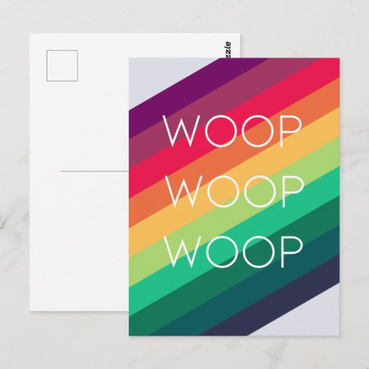 Rainbow Woop | Moderne Streep Viering Gefeliciteer Briefkaart (Voorkant / Achterkant)