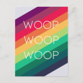 Rainbow Woop | Moderne Streep Viering Gefeliciteer Briefkaart (Voorkant)