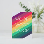 Rainbow Woop | Moderne trillingsophoping in strips Briefkaart (Staand voorkant)