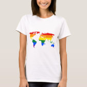 Rainbow world Map T-shirt (Voorkant)
