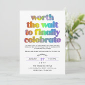 Rainbow Worth the Wait Sequel Wedding Celebration Kaart (Staand voorkant)