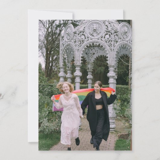 Rainbow Worth the Wait Sequel Wedding Celebration Kaart (Achterkant)