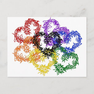 Rainbow Woven Hearts Briefkaart