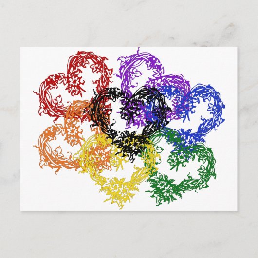 Rainbow Woven Hearts Briefkaart (Voorkant)