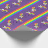 Rainbow Wrapping Paper Paars, Rhinbow Rhino Cadeaupapier (Hoek)