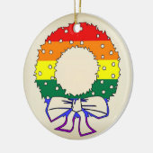 Rainbow Wreath Keramisch Ornament (Links)