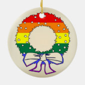 Rainbow Wreath Keramisch Ornament (Achterkant)