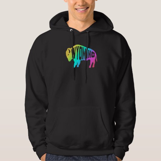 Rainbow Wyoming Buffalo Bison Hoodie (Voorkant)