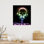 Rainbow X-Ray Muziekhoofdtelefoon Skelet Poster (Keuken)