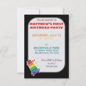 Rainbow Xylophone Classic Speelgoed uitnodigt voor Kaart (Achterkant)