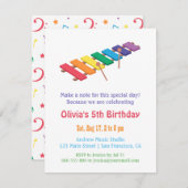 Rainbow Xylophone Kinder Muziek Thema Verjaardagsf Kaart (Voorkant / Achterkant)