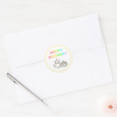 Rainbow&Yellow Birthday Classic Round Sticker (Envelop)