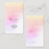 Rainbow Yellow Peach Pink Pastel Peach Ombre Glass Visitekaartje (Voorkant / Achterkant)