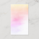 Rainbow Yellow Peach Pink Pastel Peach Ombre Glass Visitekaartje (Achterkant)