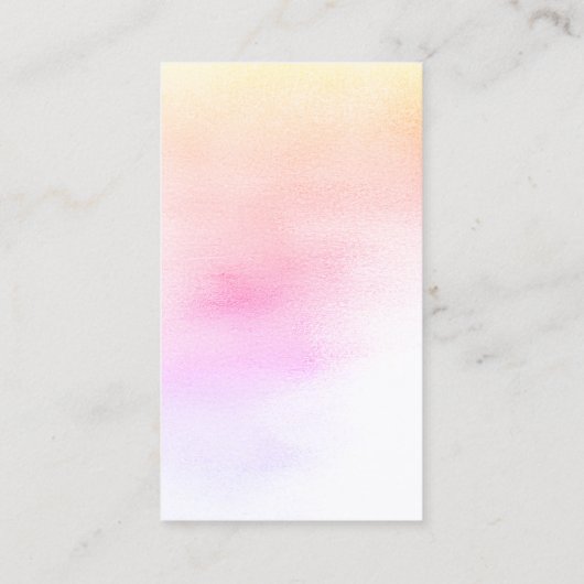 Rainbow Yellow Peach Pink Pastel Peach Ombre Glass Visitekaartje (Achterkant)