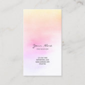 Rainbow Yellow Peach Pink Pastel Peach Ombre Glass Visitekaartje (Voorkant)