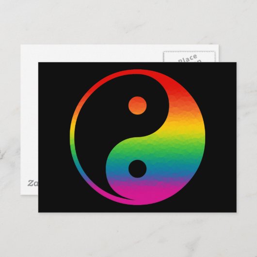 Rainbow Yin Yang Briefkaart (Voorkant / Achterkant)