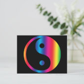 Rainbow Yin Yang Briefkaart (Staand voorkant)