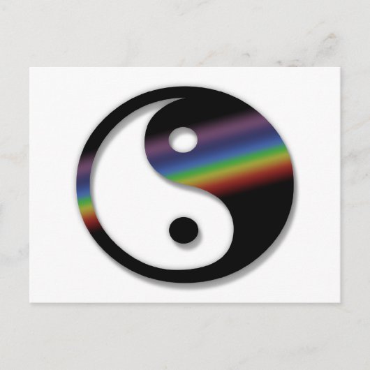 Rainbow Yin Yang Briefkaart (Voorkant)