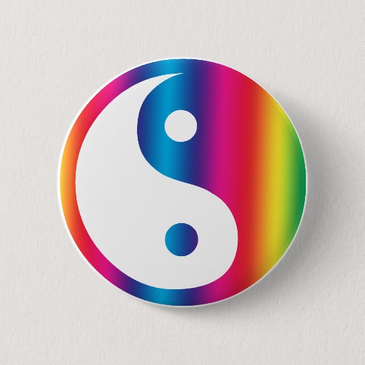 Rainbow Yin Yang Button (Voorkant)
