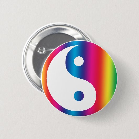 Rainbow Yin Yang Button (Voorkant /achterkant)