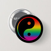 Rainbow Yin Yang Ronde Button 5,7 Cm (Voorkant /achterkant)