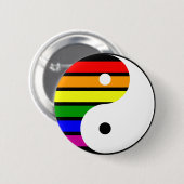 Rainbow Yin Yang Ronde Button 5,7 Cm (Voorkant /achterkant)