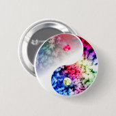 Rainbow Yin Yang Ronde Button 5,7 Cm (Voorkant /achterkant)