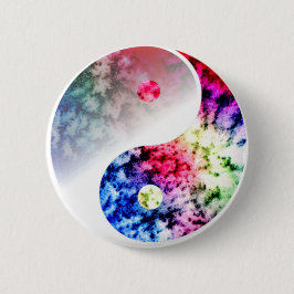 Rainbow Yin Yang Ronde Button 5,7 Cm