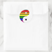 Rainbow Yin Yang Ronde Sticker (Tas)
