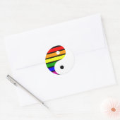 Rainbow Yin Yang Ronde Sticker (Envelop)